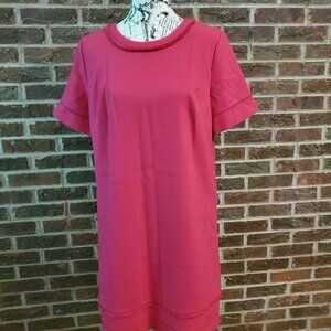 Loft Short Sleeve Hot Pink Dress - Size 12